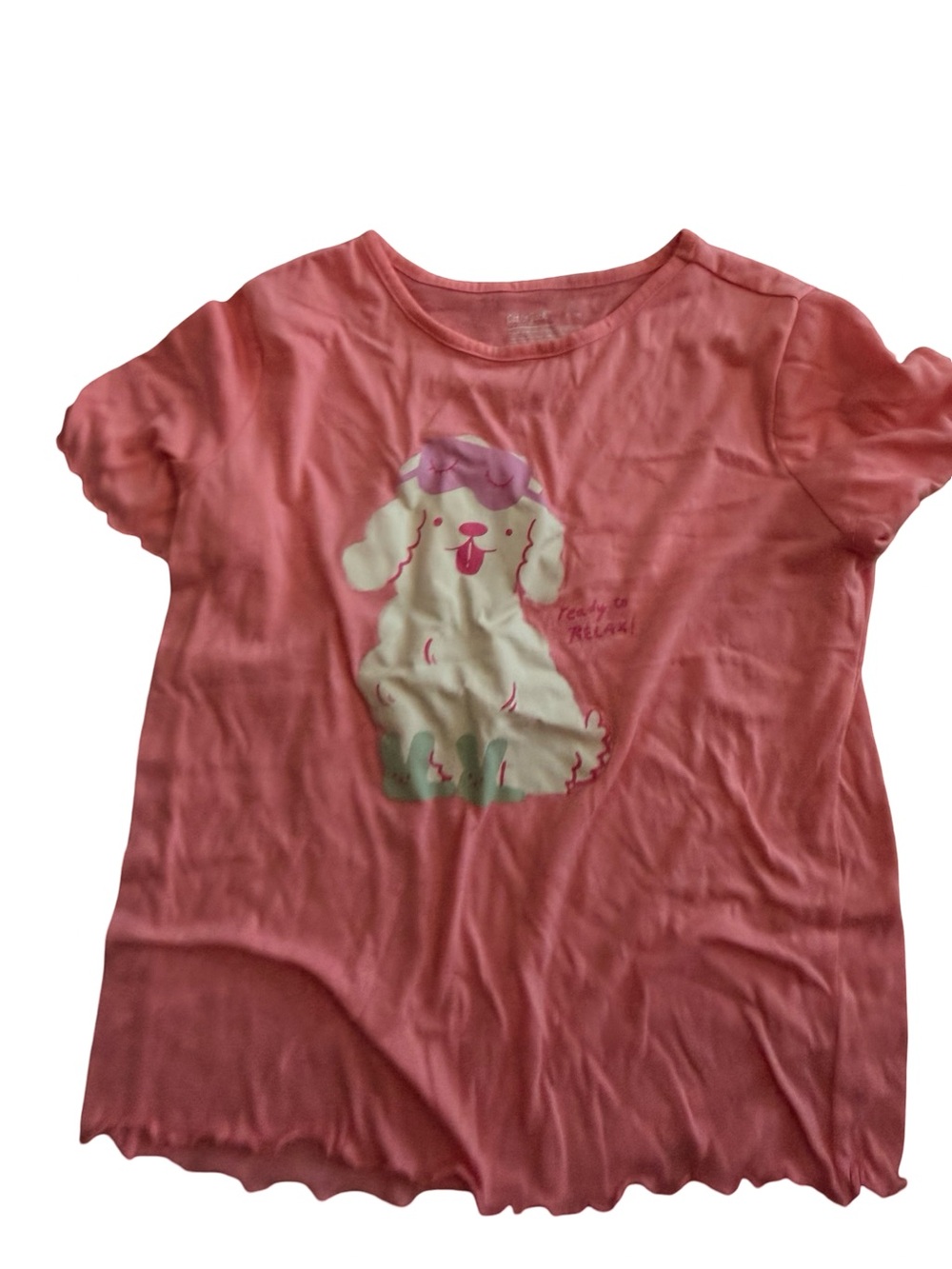 Cat & Jack Coral Pink Puppy Graphic Tee